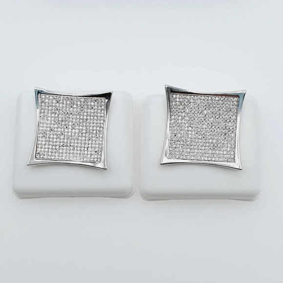 925 Sterling Silver Plated CZ Earrings, EVBRS674 - Picture 6 of 11